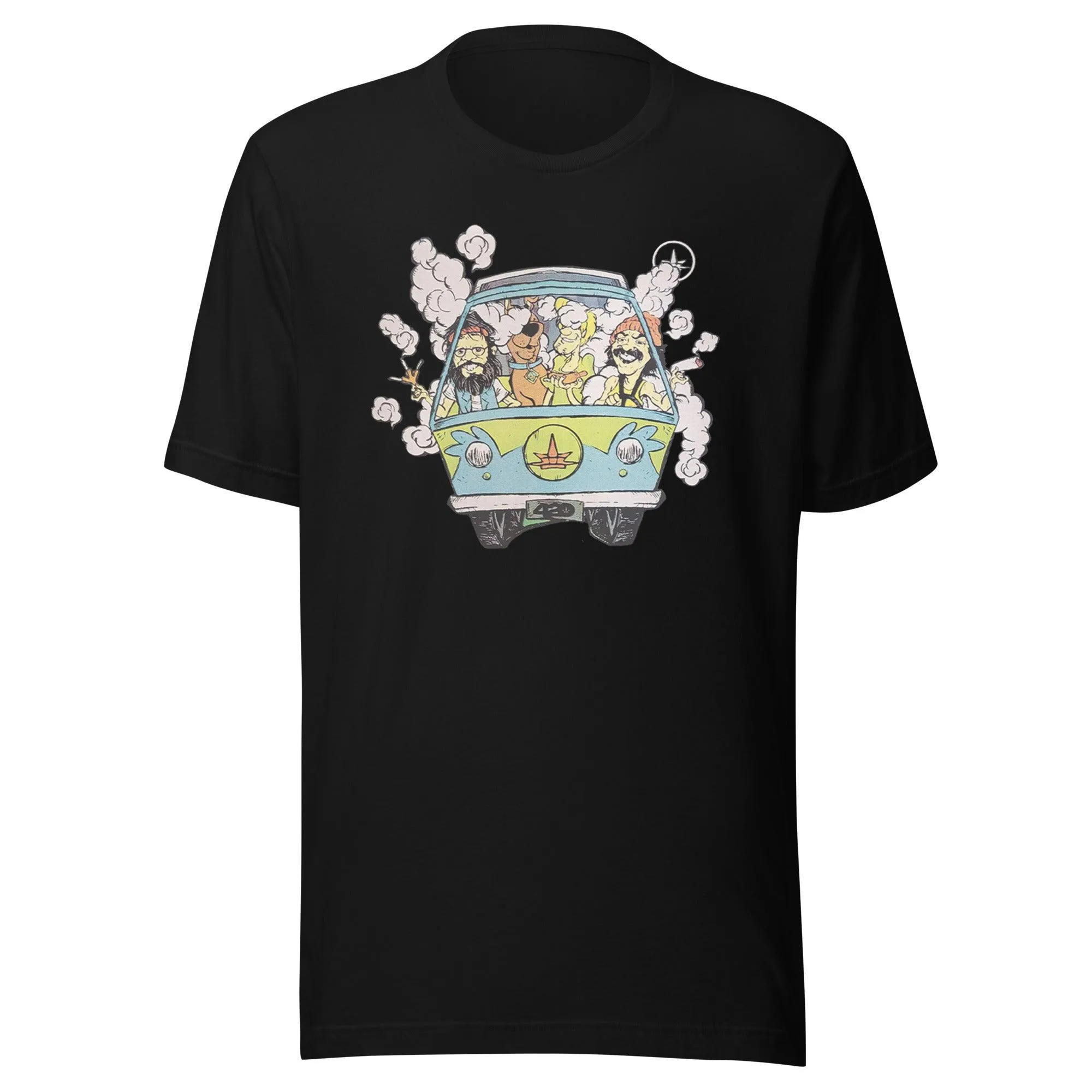 80's T-shirt Iconic Comic Duo Hot Boxing The Mystey Van Short Sleeve Crew Neck Top