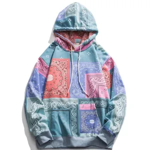 AlanBalen® - Bandana Print Panel Hoodie