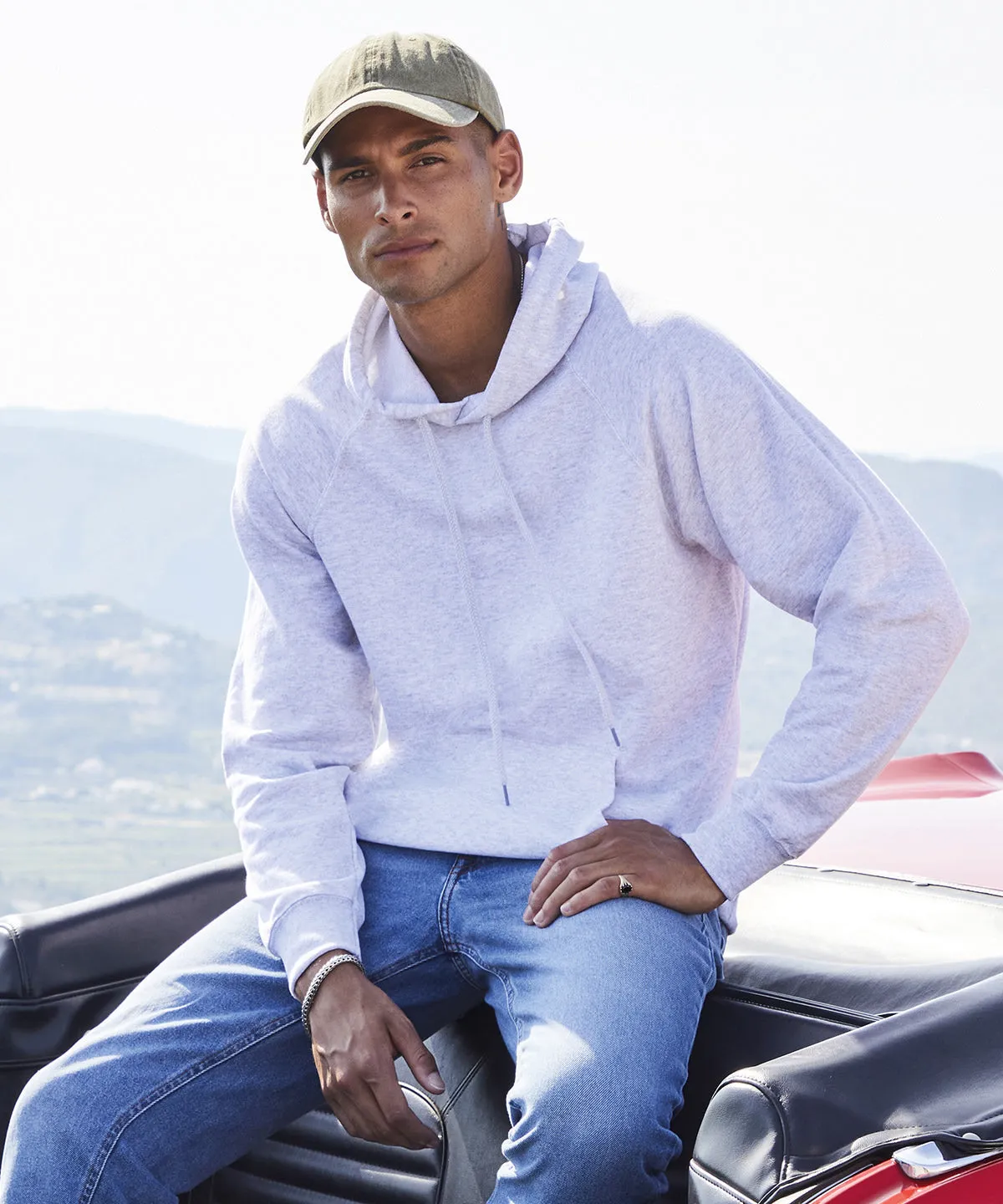 Azure Blue - Lightweight hooded sweatshirt