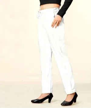 Beautiful Cotton Lycra Stretchable Mid-Rise Trouser