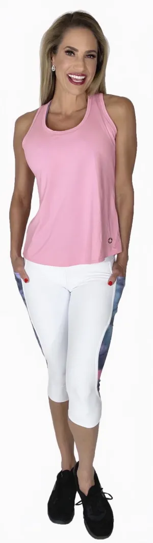 Cotton Candy White Capris