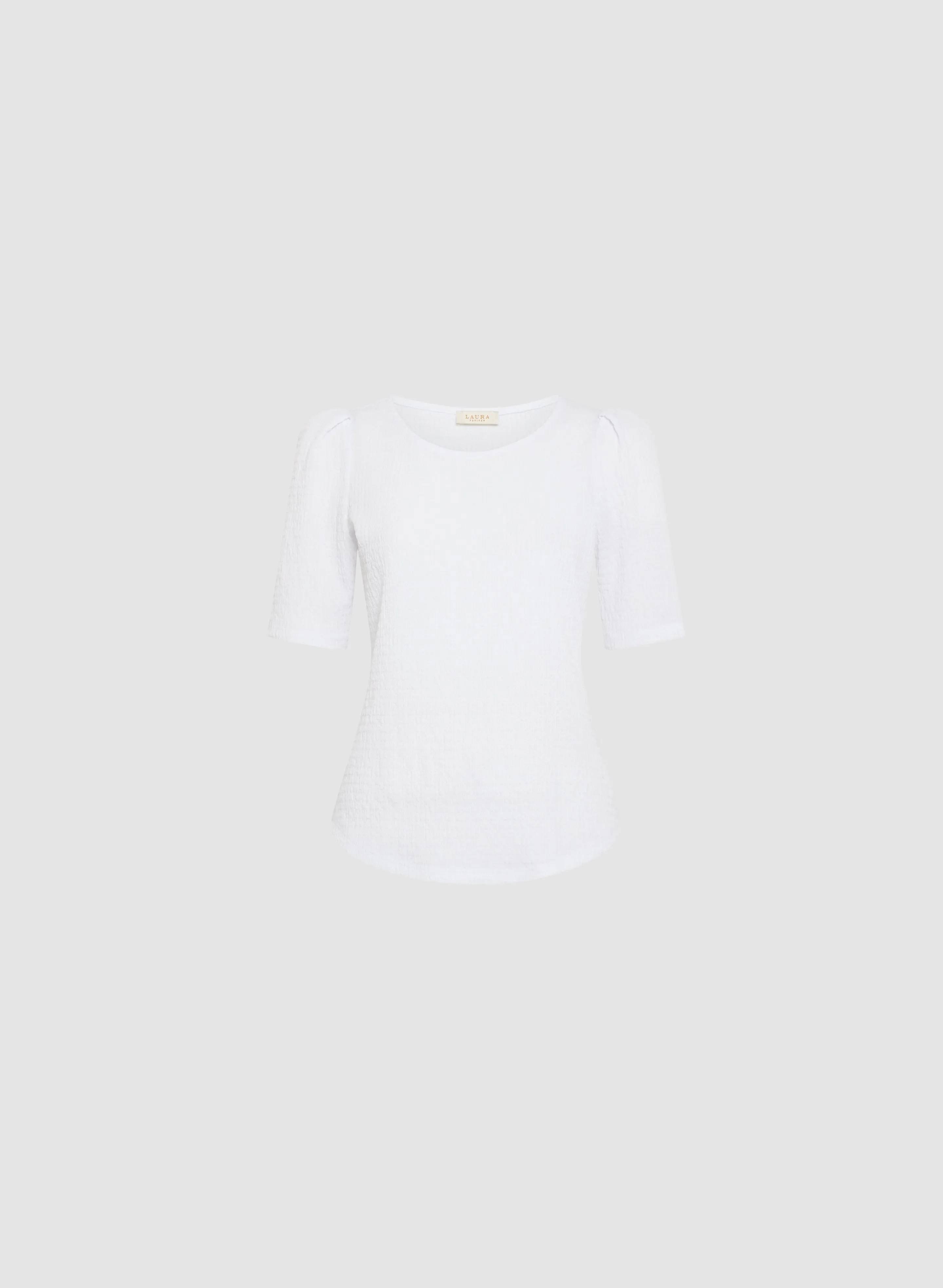 Elbow Sleeve Textured Knit Top