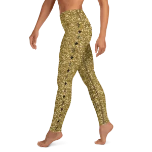 Gold Glitter Chakra High Waist Yoga Leggings