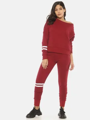 IS.U Maroon Oversized Sweatshirt
