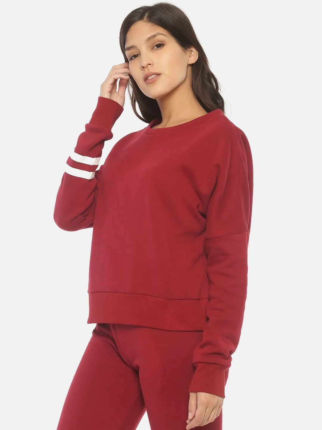 IS.U Maroon Oversized Sweatshirt