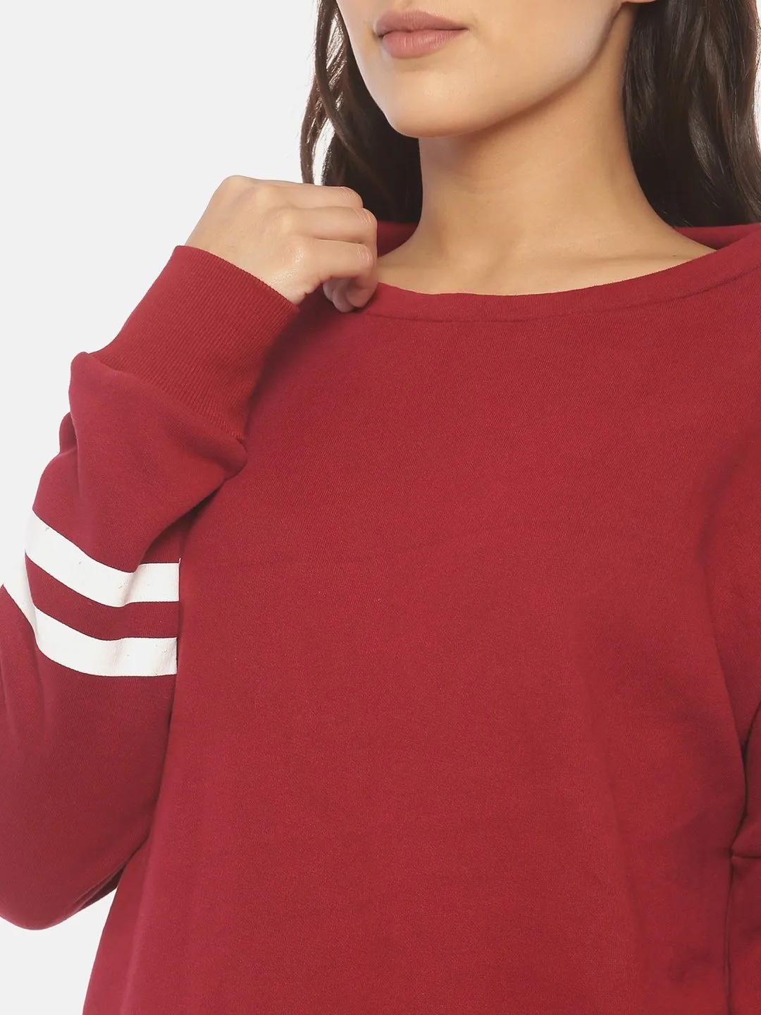 IS.U Maroon Oversized Sweatshirt