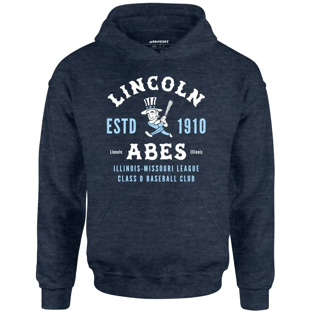Lincoln Abes - Illinois - Vintage Defunct Baseball Teams - Unisex Hoodie