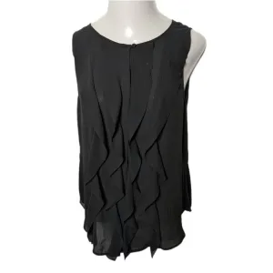 LOFT Black Ruffle Career Tank Women's Medium