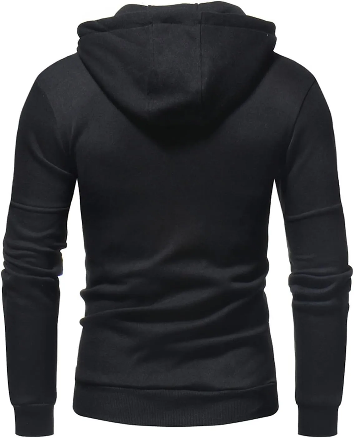 Men's Full Zipper Sports Training Hoodies Casual Long-Sleeved Hooded Sweater with Pockets Jogging Track and Filed Gym