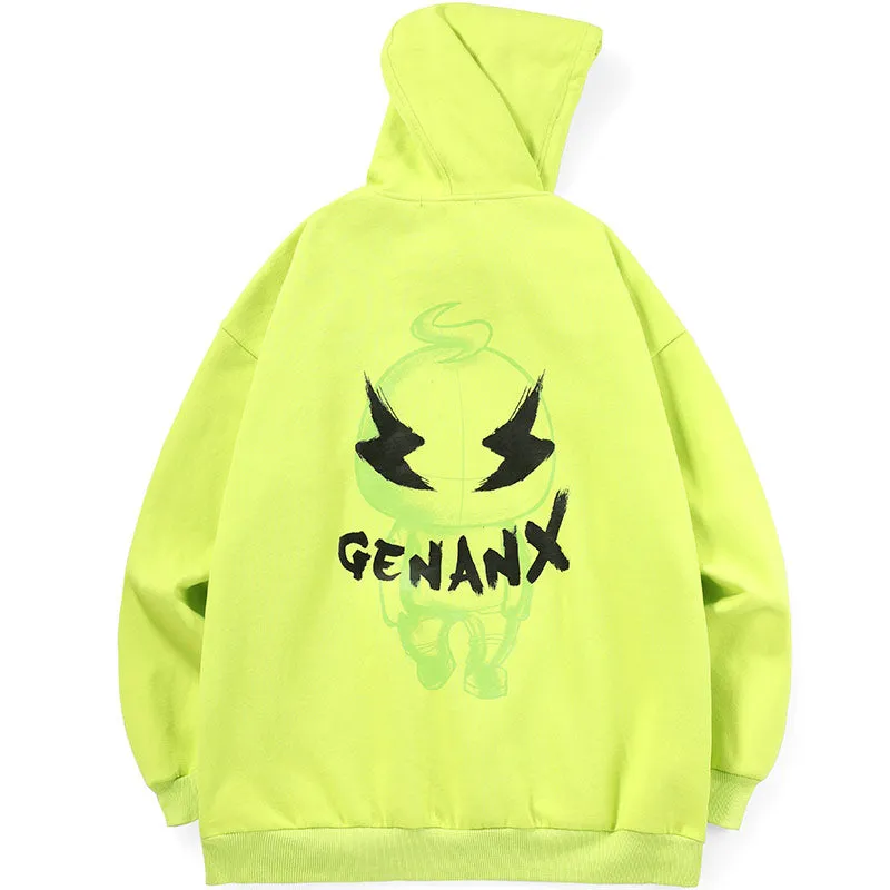 Minimalist Letter Print Kangaroo Pocket Pullover Hoodies