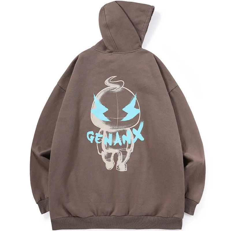 Minimalist Letter Print Kangaroo Pocket Pullover Hoodies