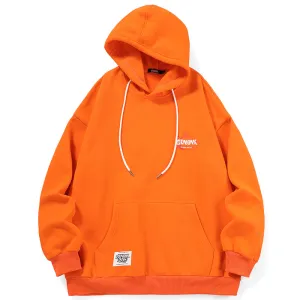 Minimalist Letter Print Kangaroo Pocket Pullover Hoodies