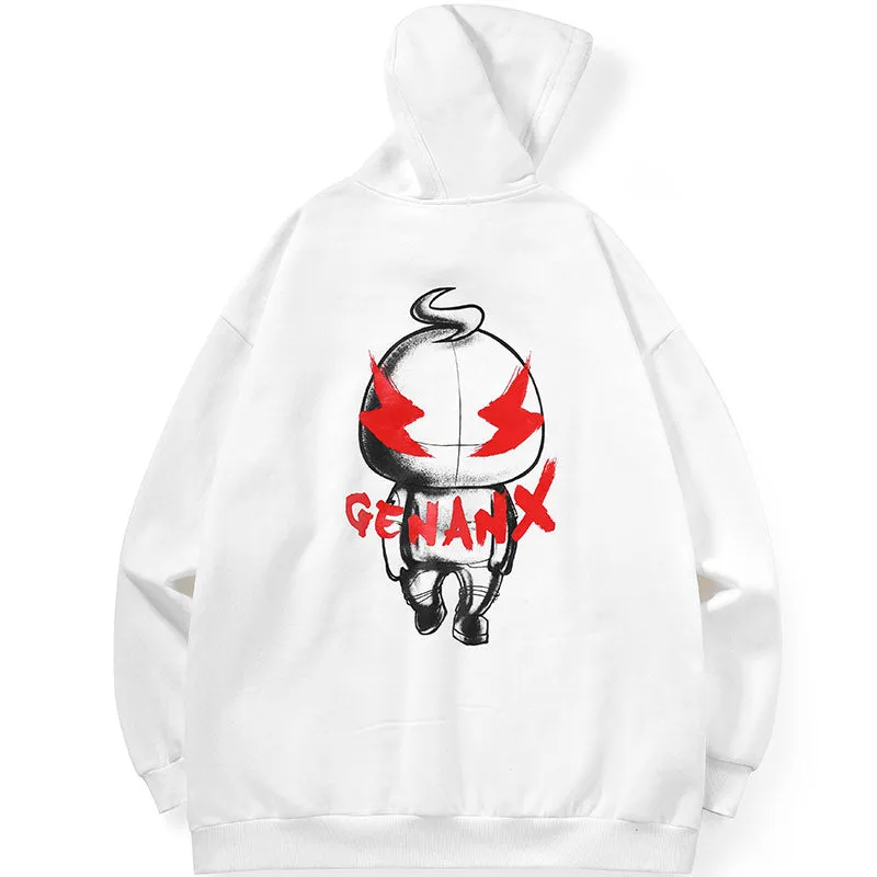 Minimalist Letter Print Kangaroo Pocket Pullover Hoodies
