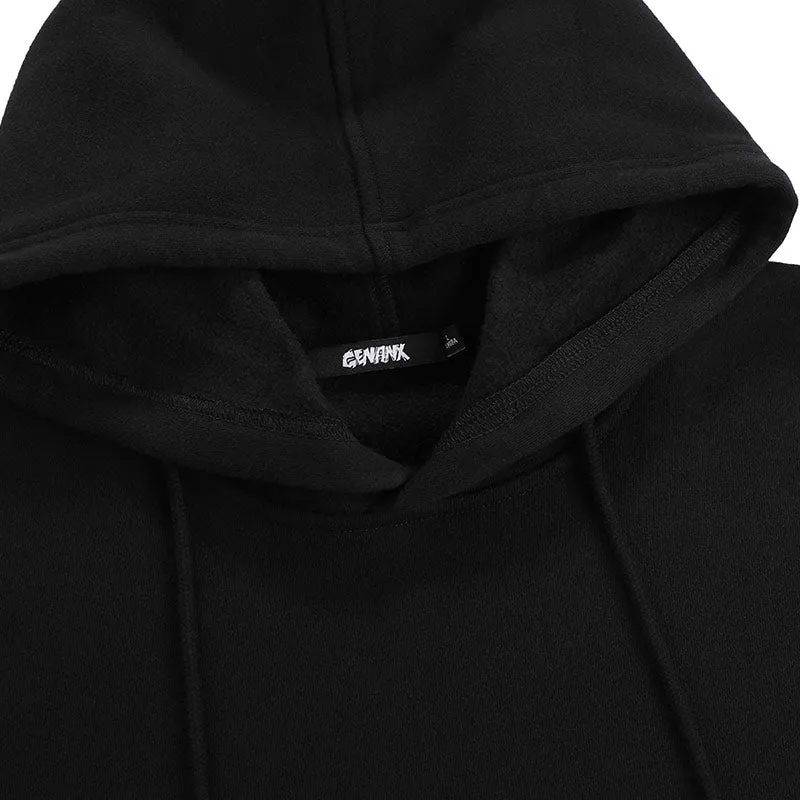 Minimalist Letter Print Kangaroo Pocket Pullover Hoodies