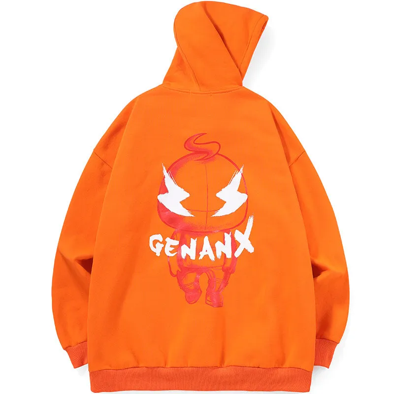 Minimalist Letter Print Kangaroo Pocket Pullover Hoodies