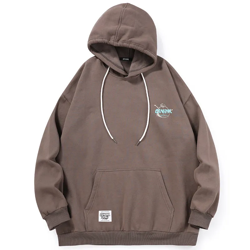 Minimalist Letter Print Kangaroo Pocket Pullover Hoodies