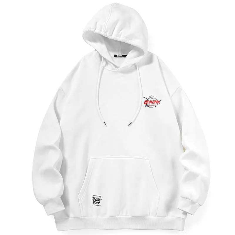 Minimalist Letter Print Kangaroo Pocket Pullover Hoodies