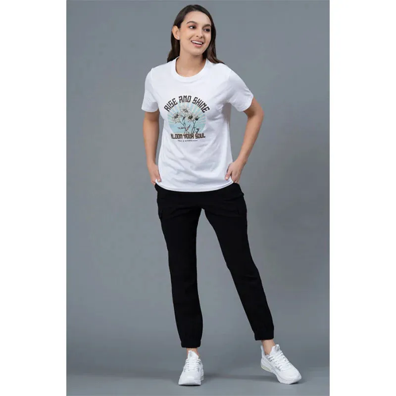 Mode by RedTape Casual Graphic Print Cotton T-Shirt | Casual Round Neck T-Shirt for Women