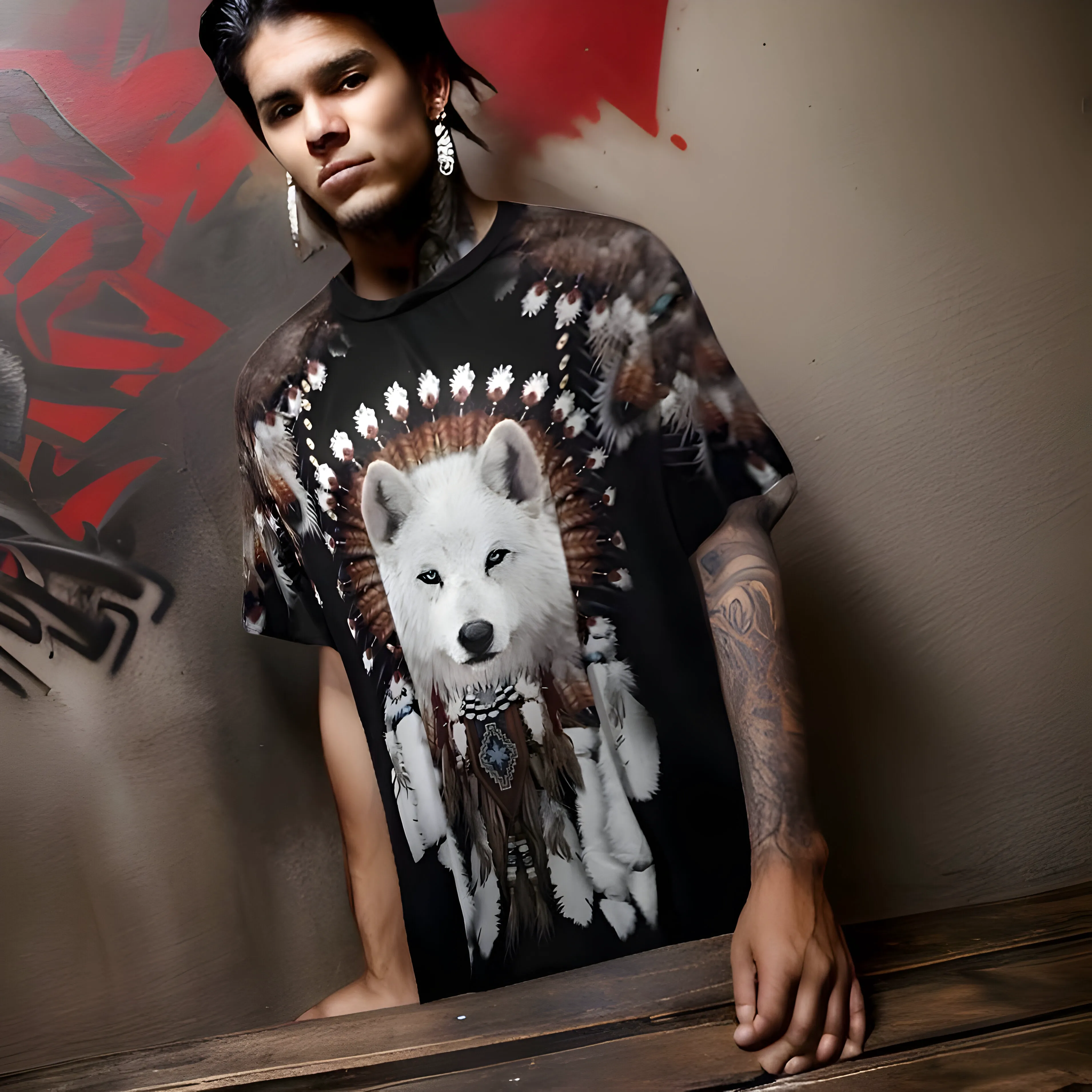 ^NATIVE AMERICAN^ ~FULL PRINT~ LIGHTWEIGHT SUMMER TEES
