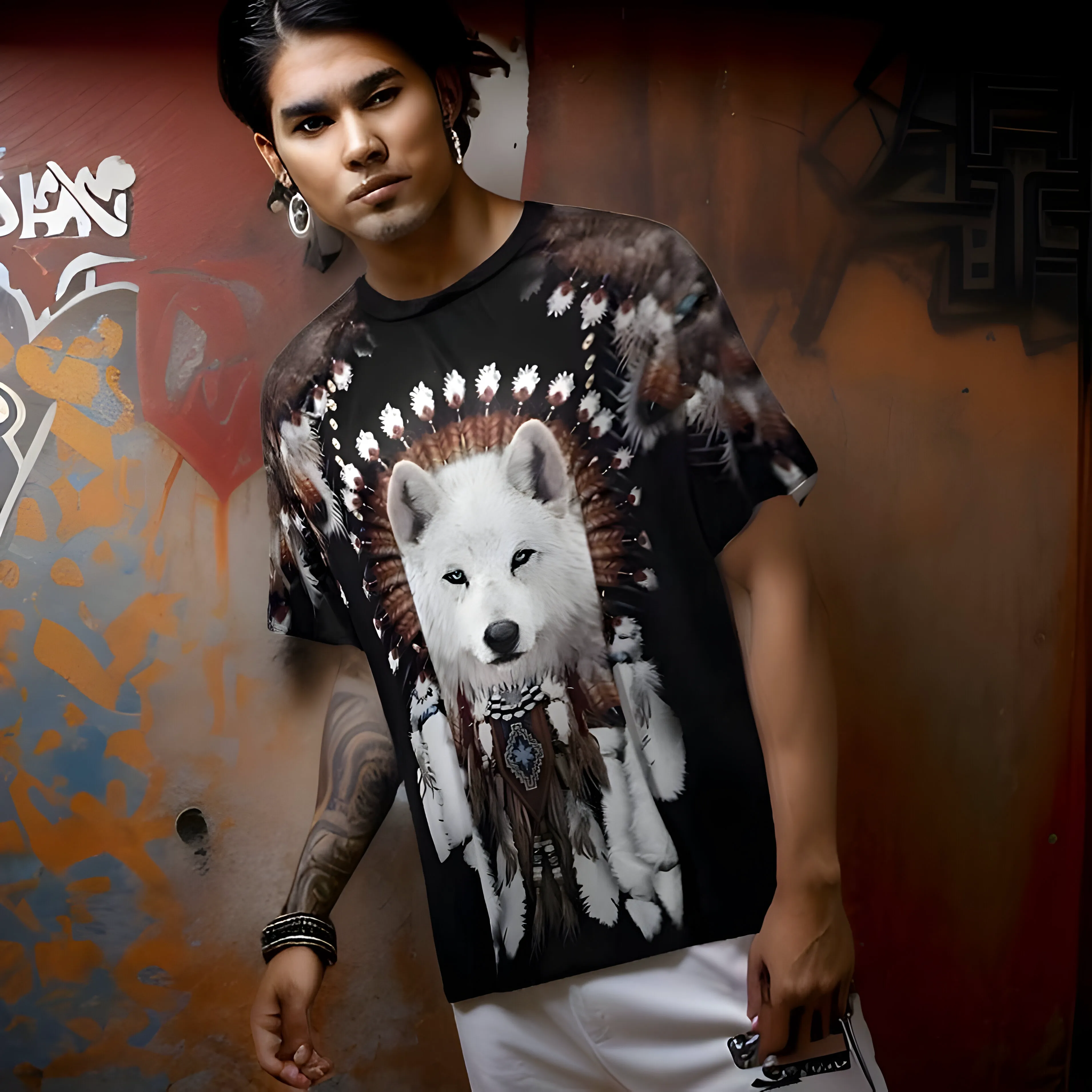 ^NATIVE AMERICAN^ ~FULL PRINT~ LIGHTWEIGHT SUMMER TEES