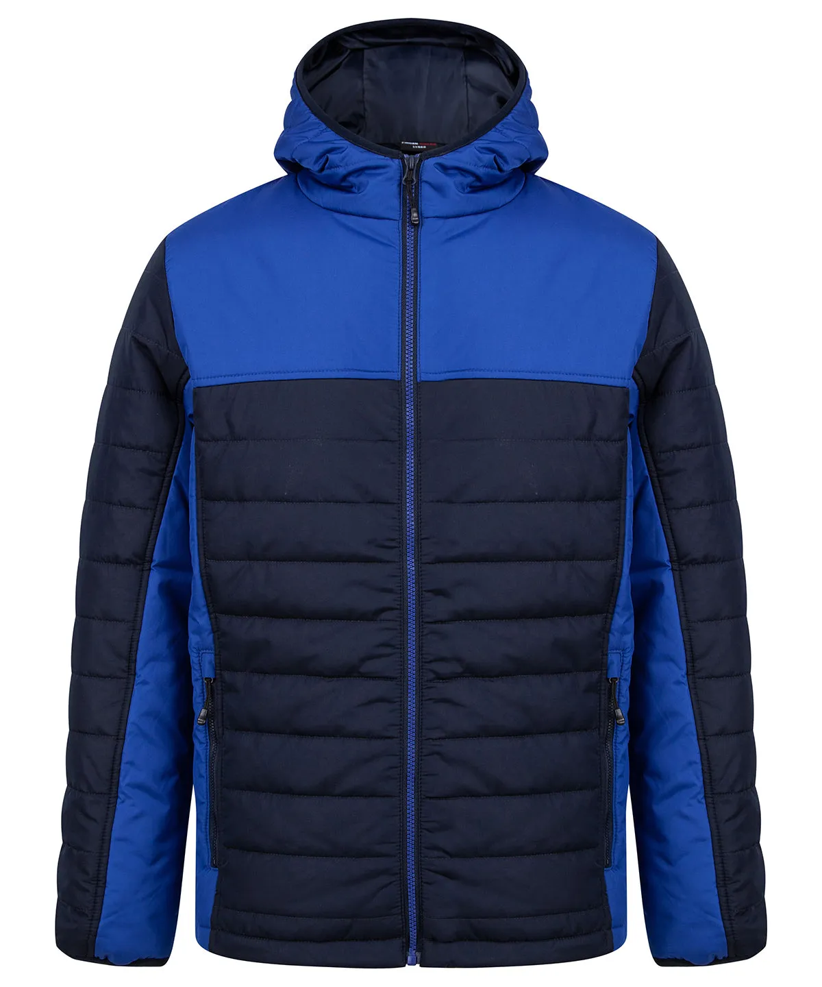 Navy/Royal - Hooded contrast padded jacket