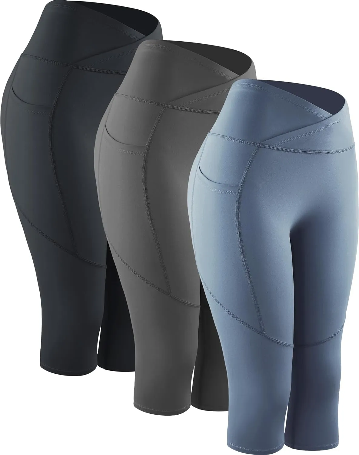 NELEUS Women's Yoga Running Capris Tummy Control High Waist Workout Pants