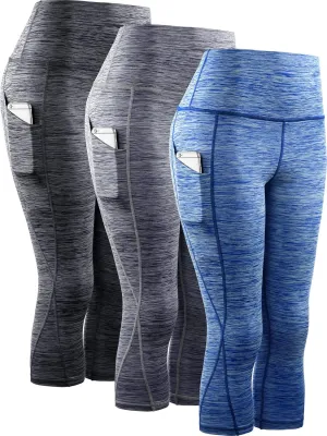 NELEUS Women's Yoga Running Capris Tummy Control High Waist Workout Pants