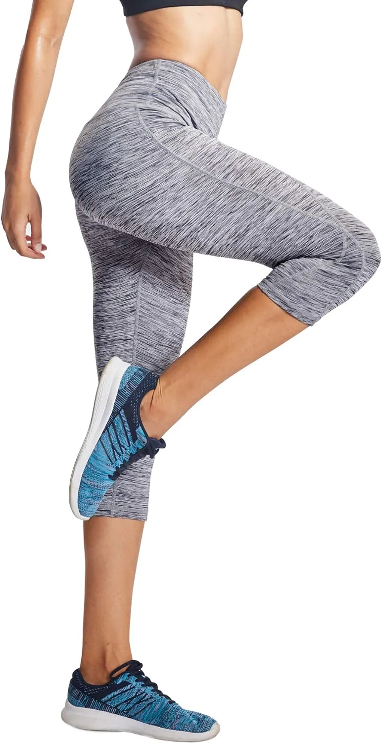 NELEUS Women's Yoga Running Capris Tummy Control High Waist Workout Pants