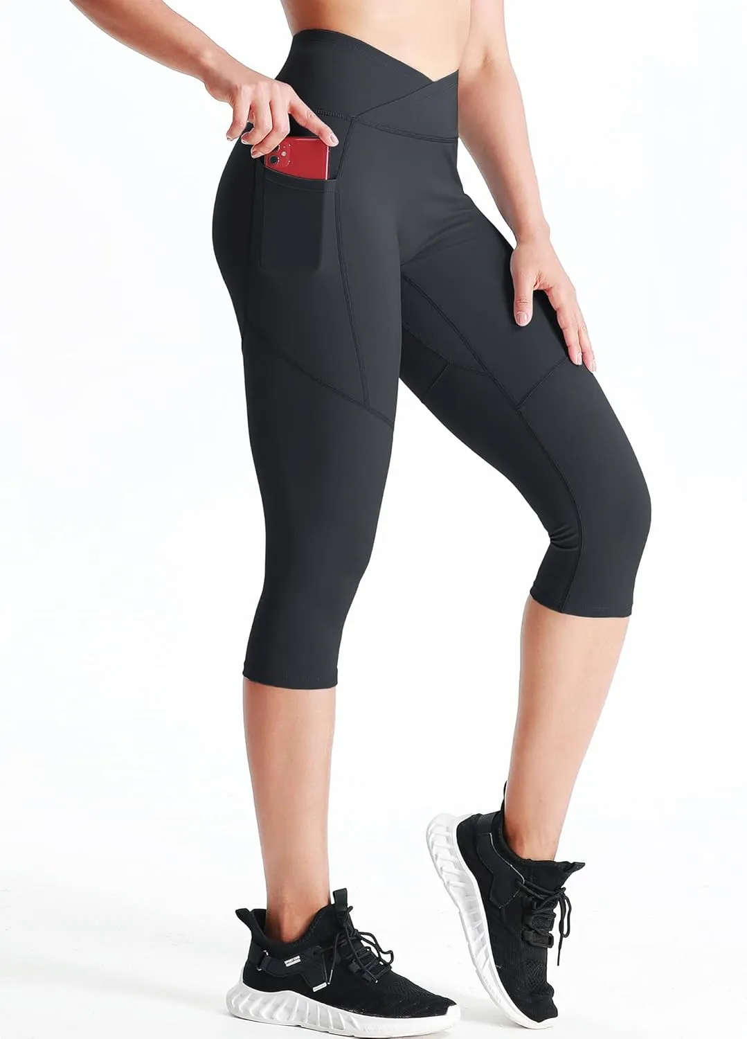 NELEUS Women's Yoga Running Capris Tummy Control High Waist Workout Pants