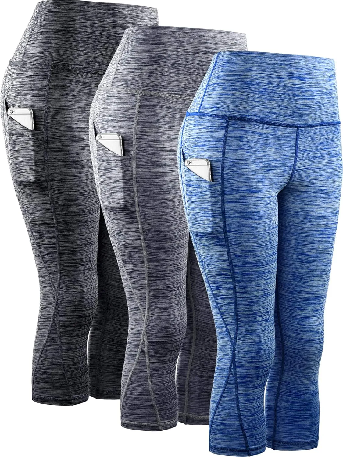 NELEUS Women's Yoga Running Capris Tummy Control High Waist Workout Pants