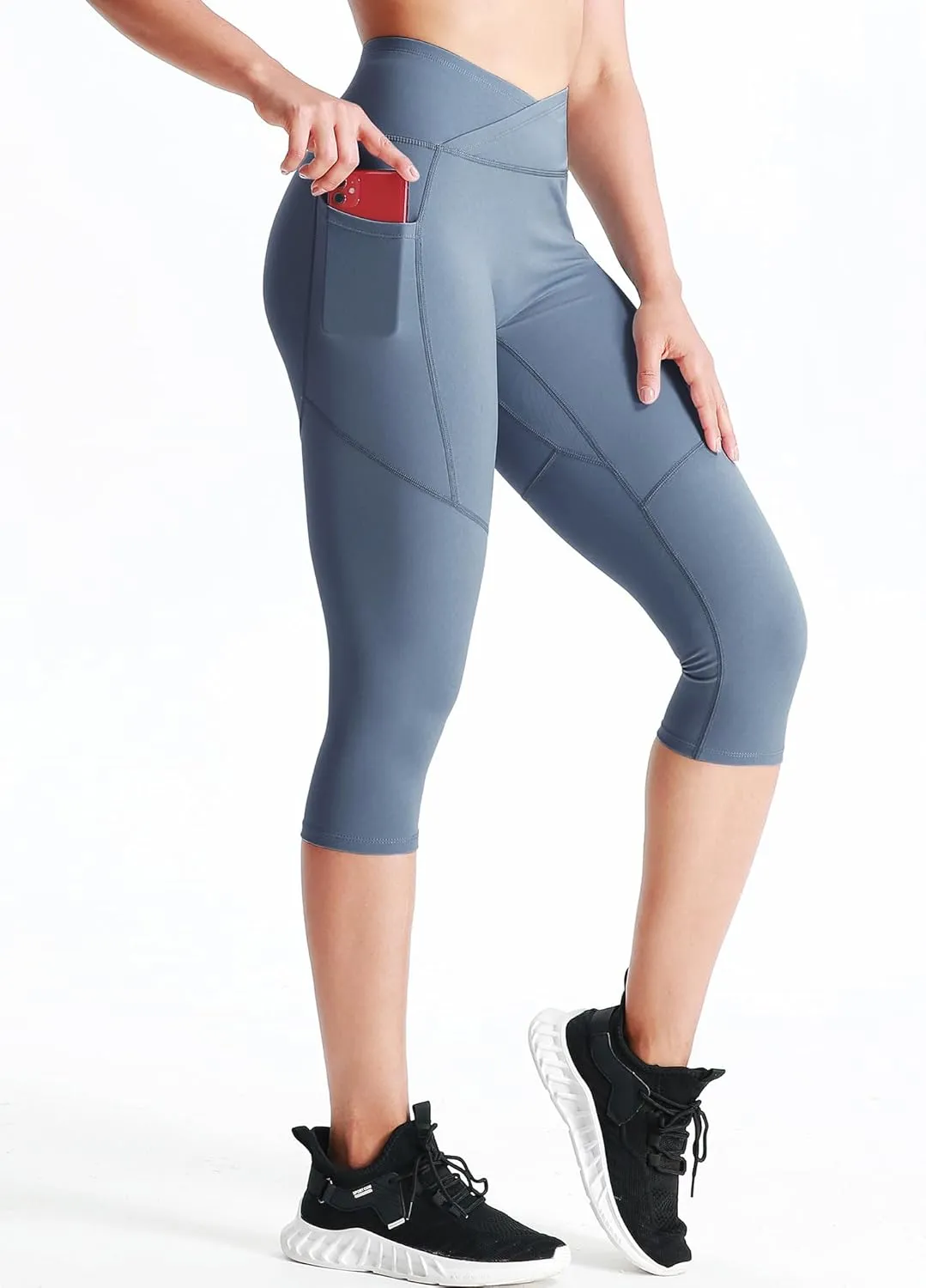 NELEUS Women's Yoga Running Capris Tummy Control High Waist Workout Pants