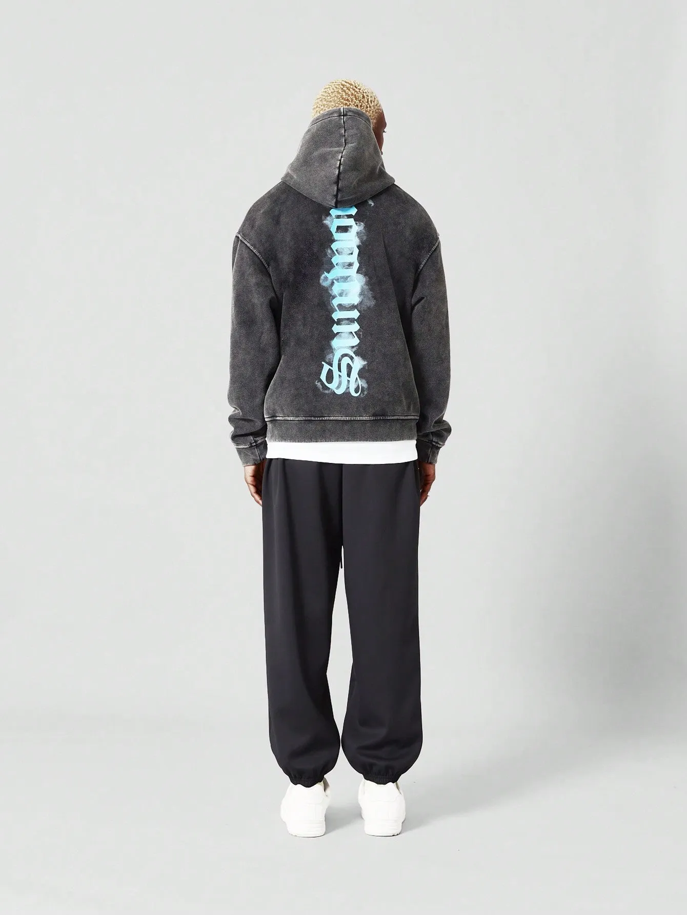 Overhead Washed Hoodie With Back Print