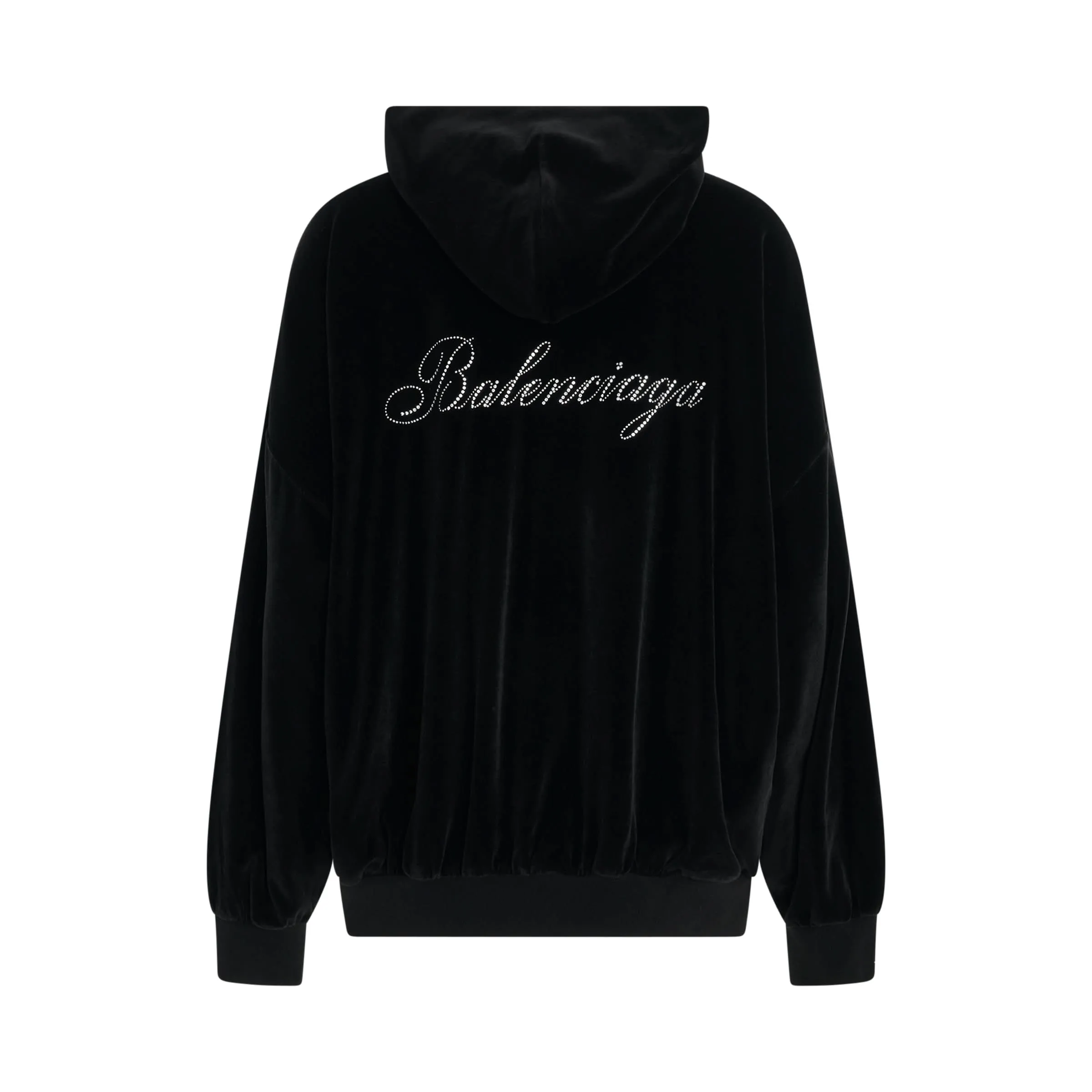 Oversized Zip-Up Hoodie in Black