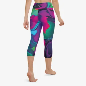 Printed Capris "Funky Lava" Green/Magenta