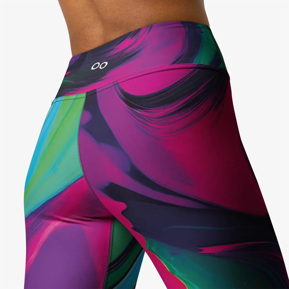 Printed Capris "Funky Lava" Green/Magenta