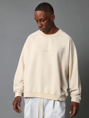 Regular Fit Washed Sweatshirt With Small Graphic Print