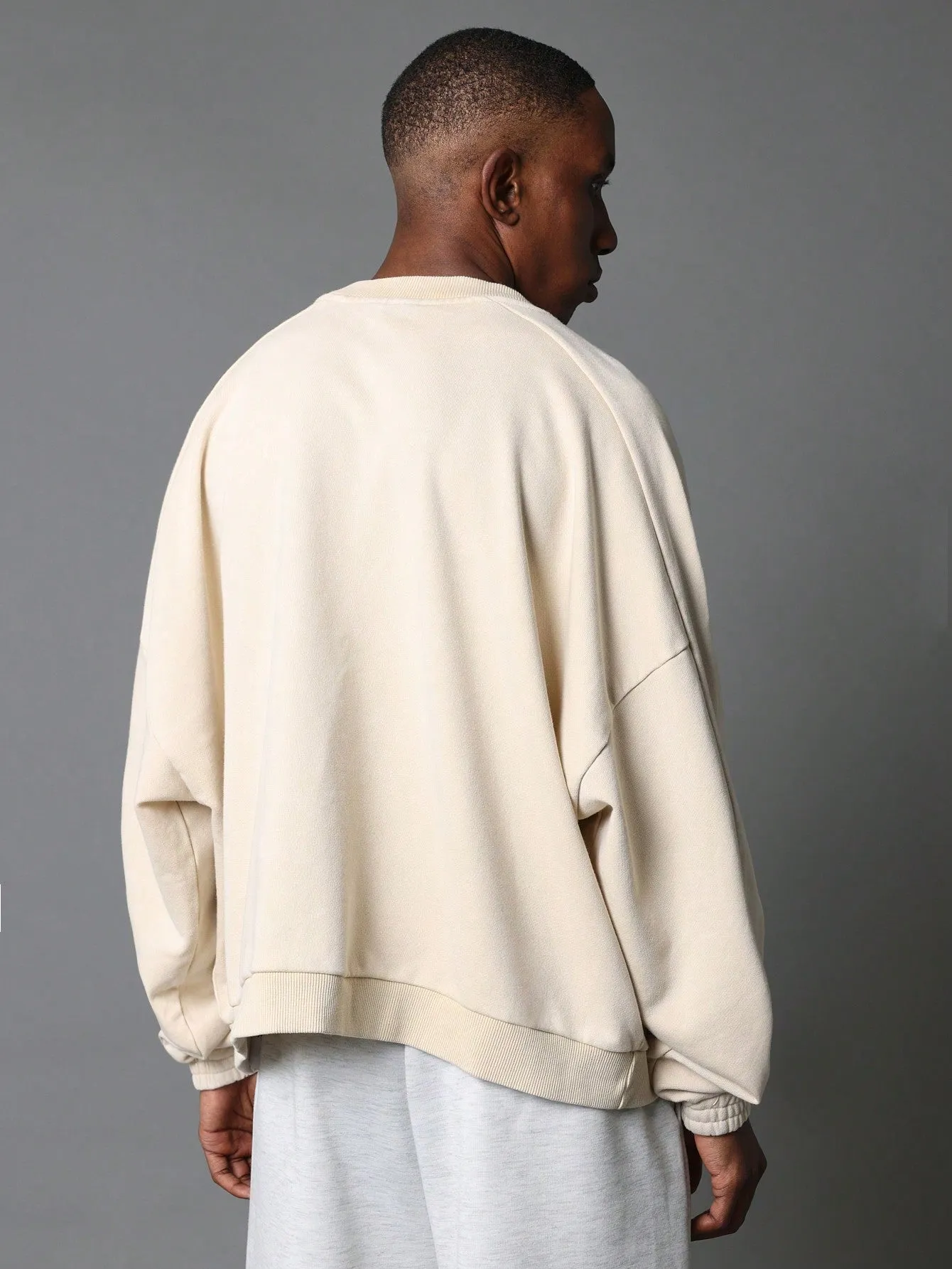 Regular Fit Washed Sweatshirt With Small Graphic Print