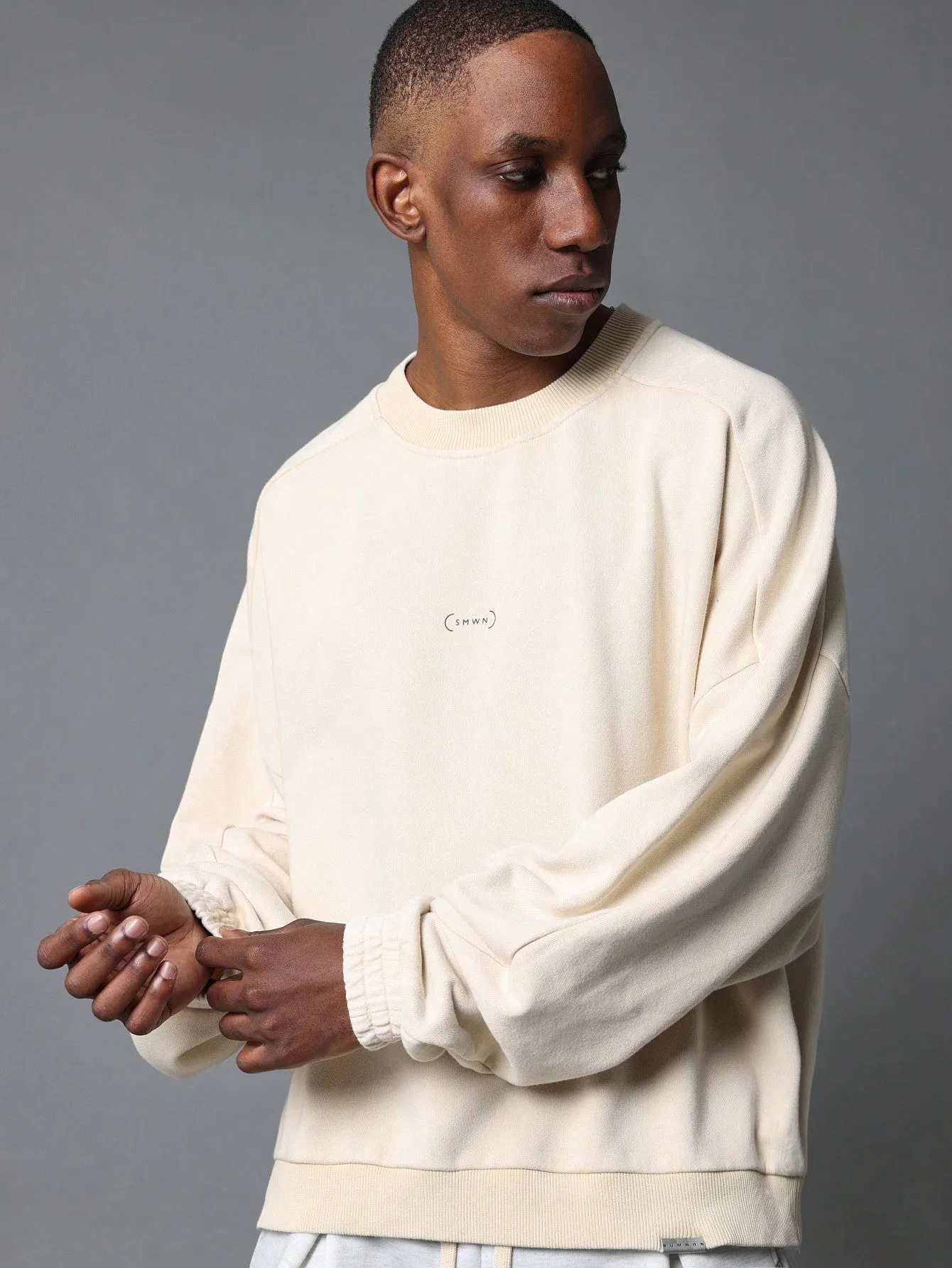 Regular Fit Washed Sweatshirt With Small Graphic Print