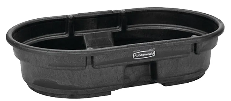 Rubbermaid FG424300BLA Stock Tank, 50 gal Capacity, Plastic, Black :EA: QUANTITY: 1