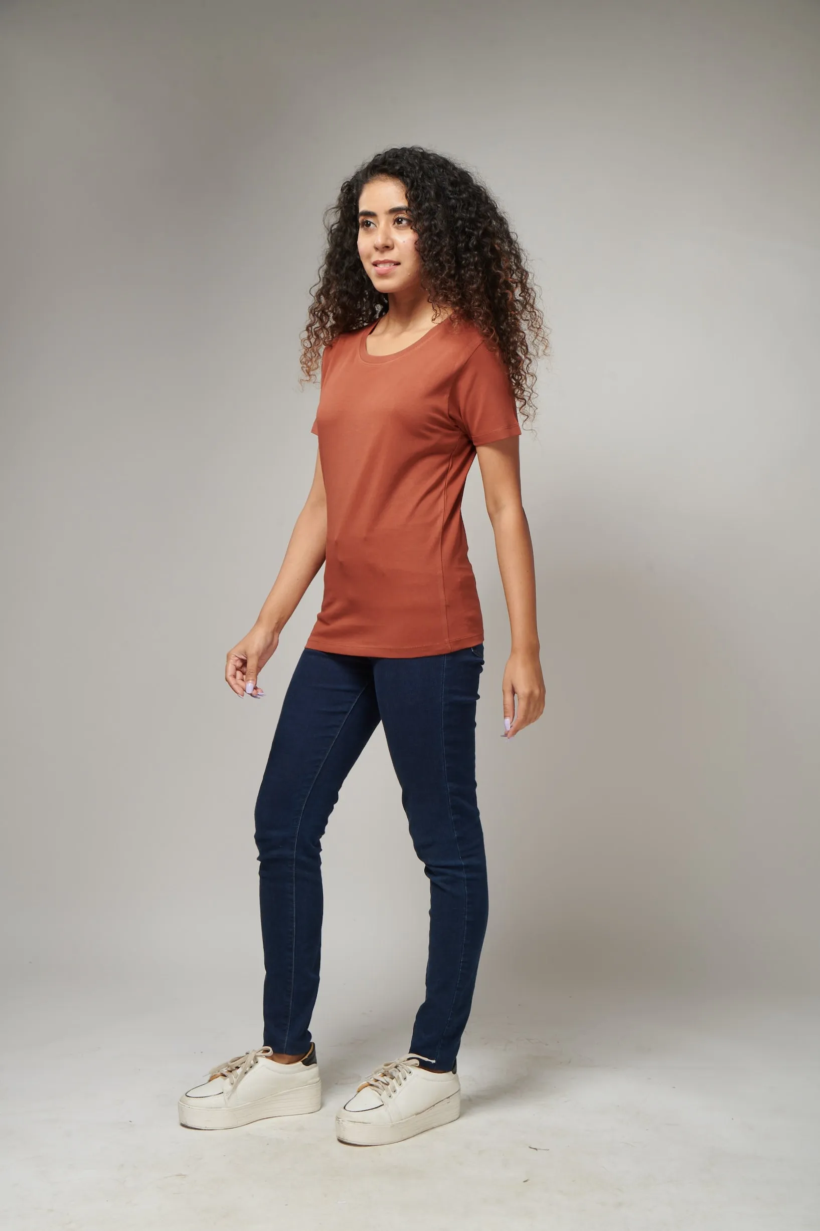 Rust Half Sleeve T-Shirt
