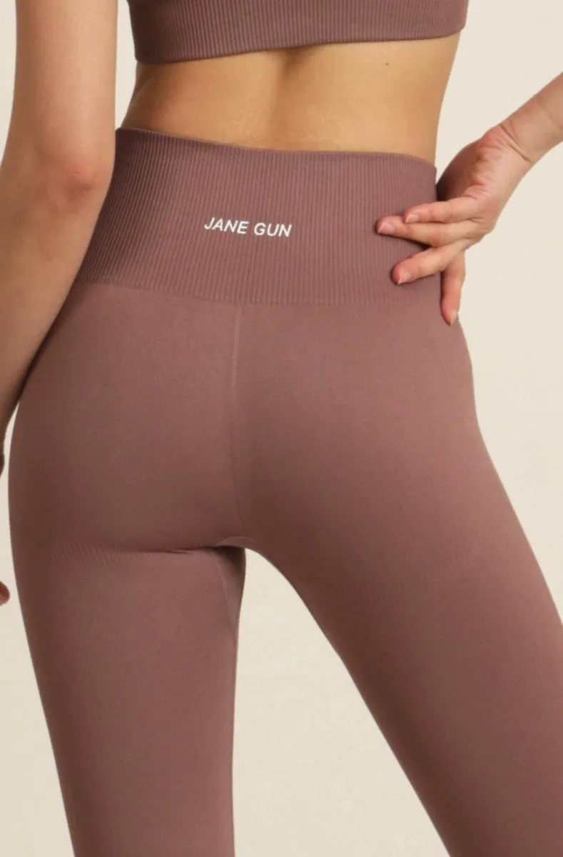 Seamless Leggings - High Waist - Nude Brown