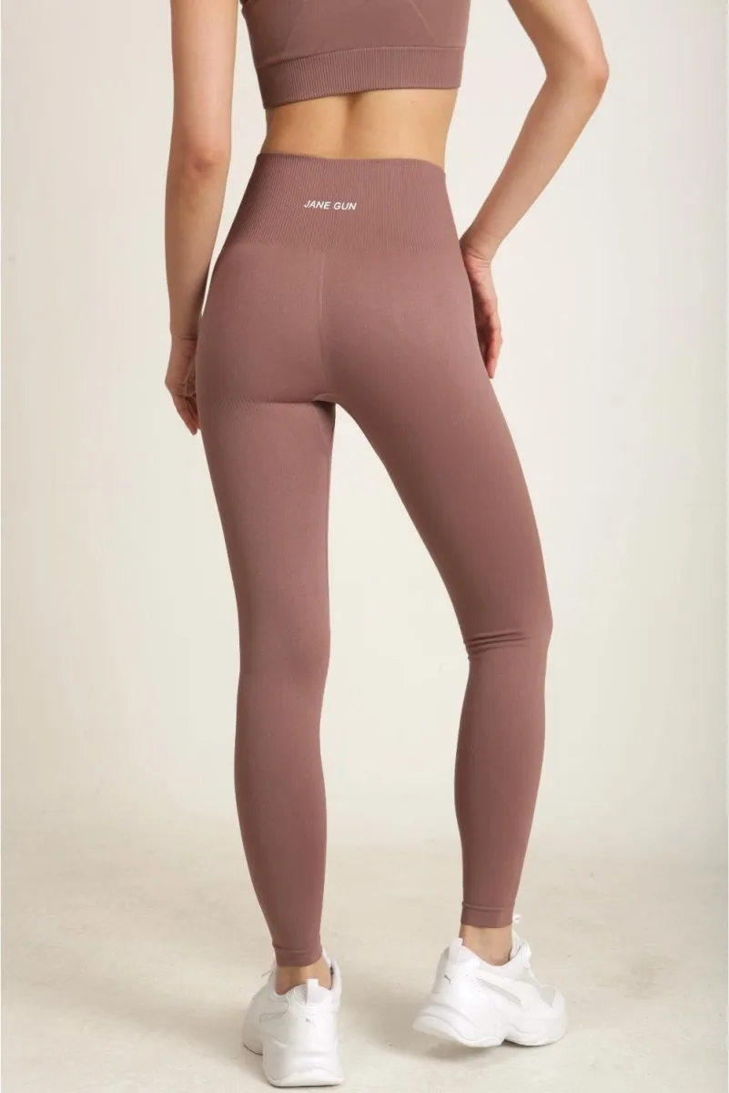 Seamless Leggings - High Waist - Nude Brown