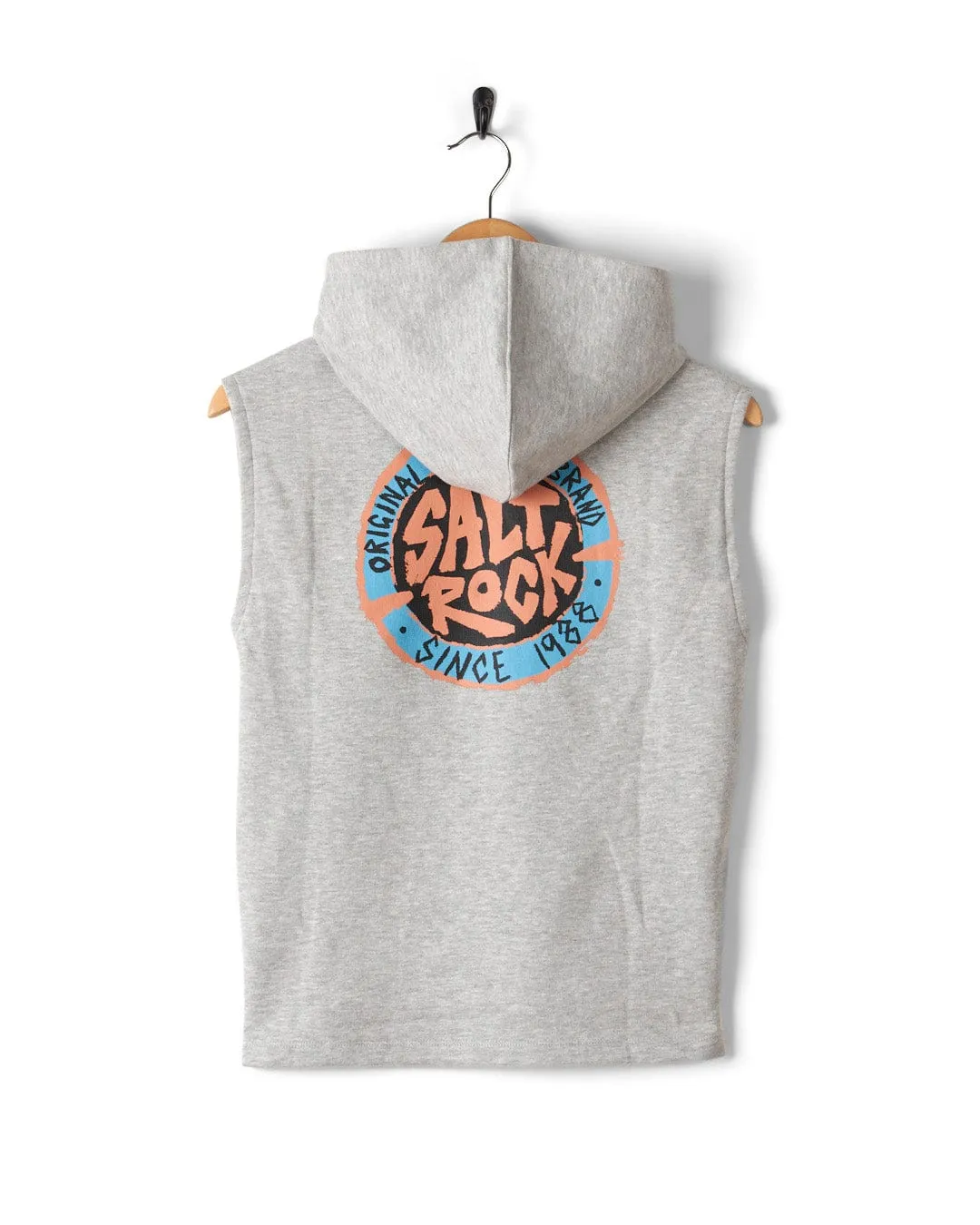 SR Original - Kids Sleeveless Pop Hoodie - Grey