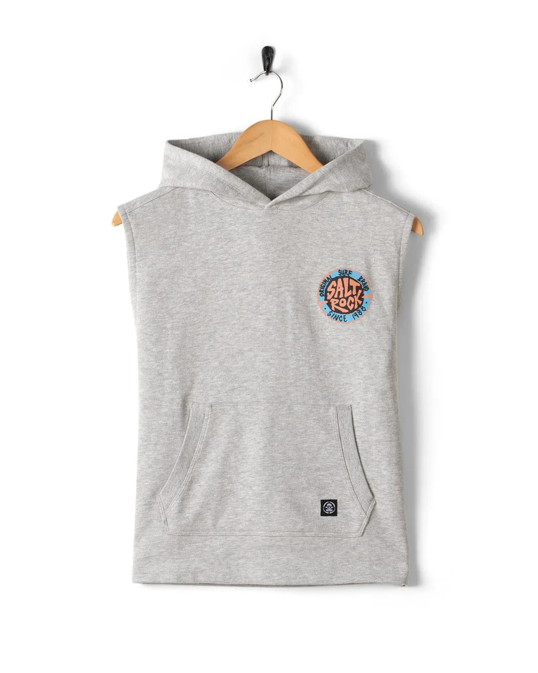 SR Original - Kids Sleeveless Pop Hoodie - Grey