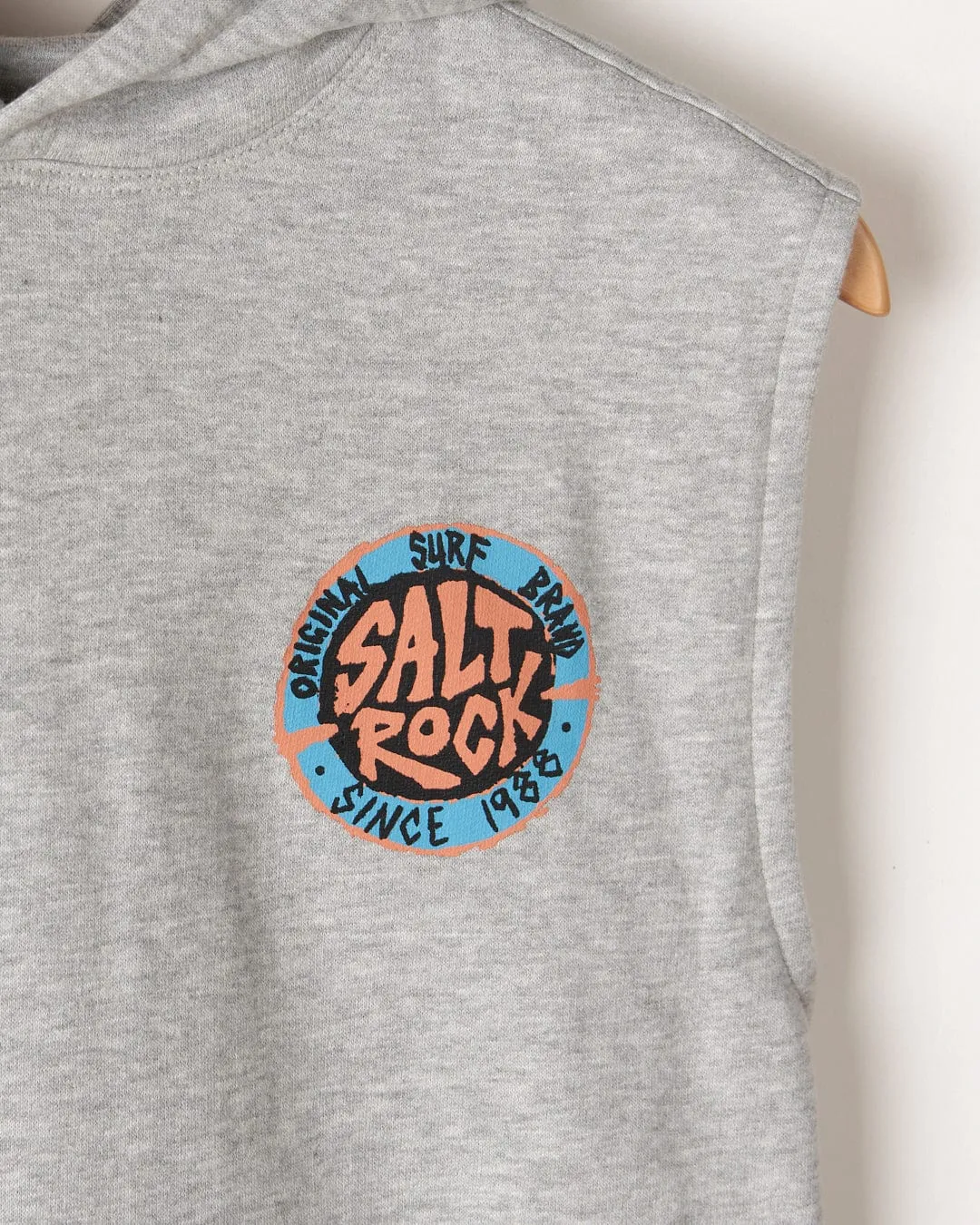 SR Original - Kids Sleeveless Pop Hoodie - Grey