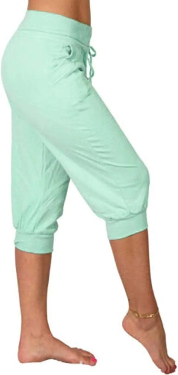 TANGNADE Women's Sweatpants Capri Pants Cropped Jogger Running Loose Lounge Pants Drawstring Waist with Pockets