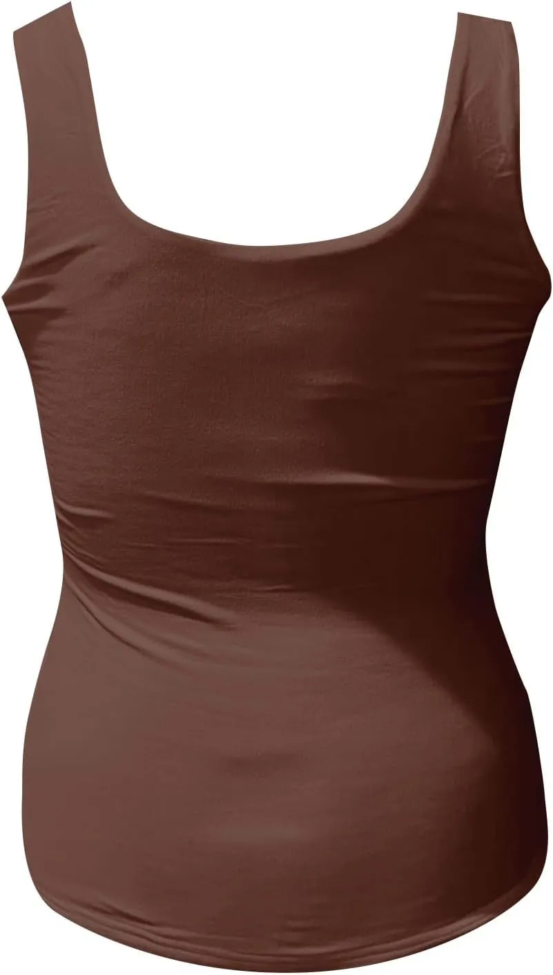 Tank Tops for Women 2025 Square Neck Camisole Workout Tops Cute Slim Seamless Layering Summer Sleeveless Shirts