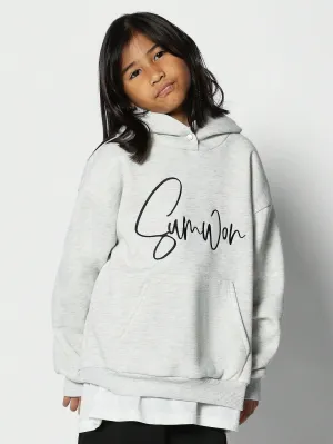 Tween Girls Overhead Hoodie With Embroidery