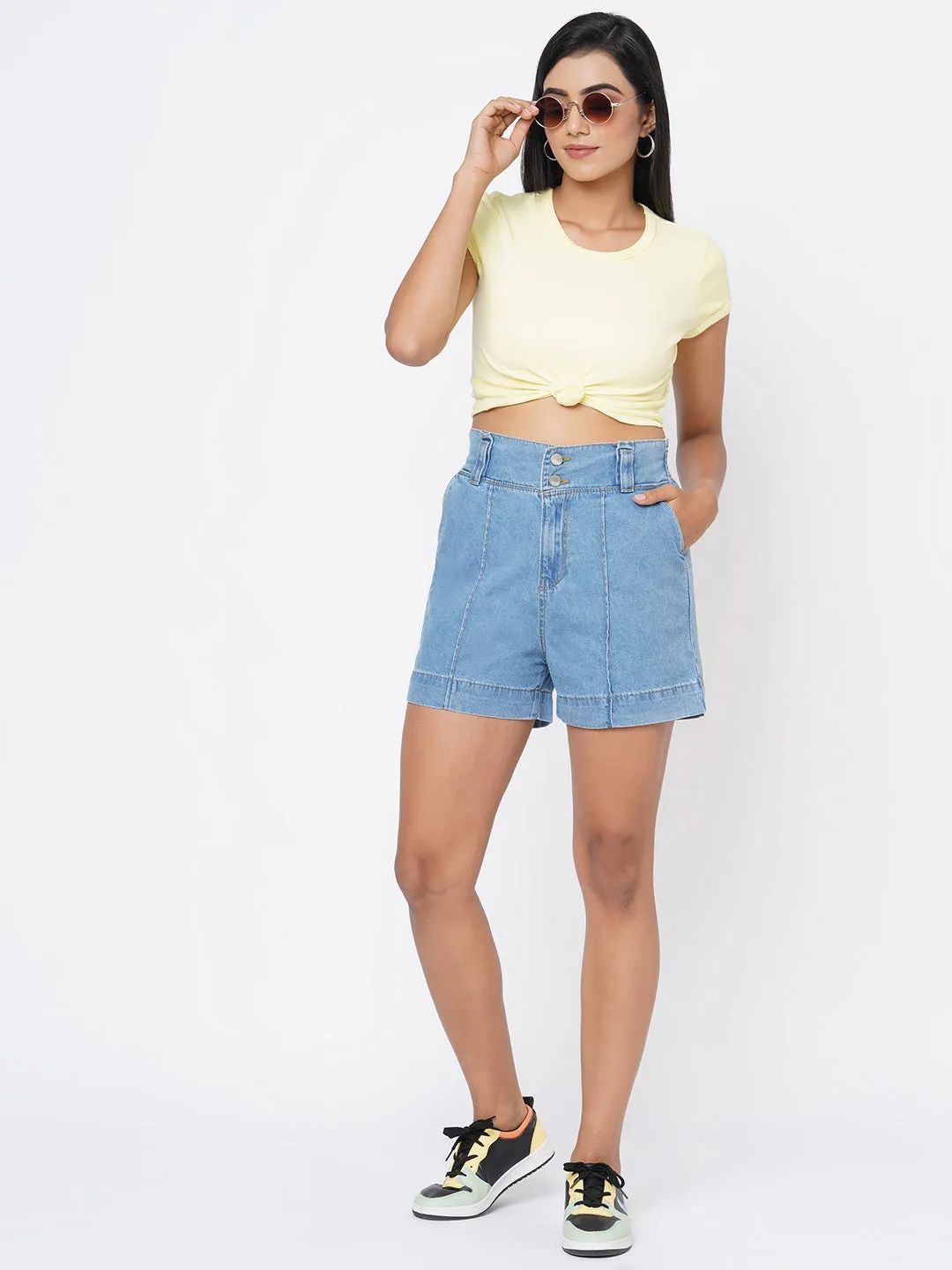 Women High-Rise Slim Fit Shorts
