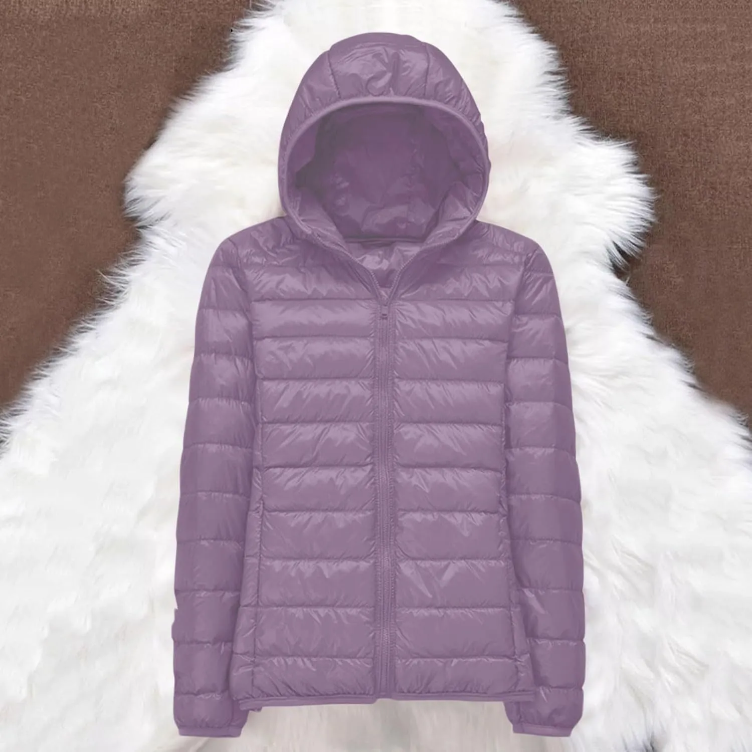 Women's Lightweight Hooded Down Jacket Packable Puffer Coats,Puffer Jacket Hooded Windproof Winter Coat